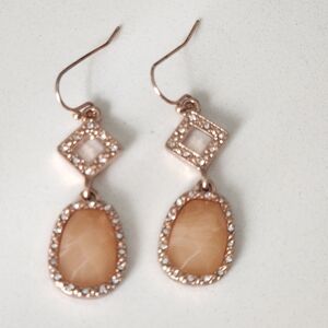 Pretty Rose Gold and Sparkly Earrings